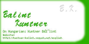 balint kuntner business card